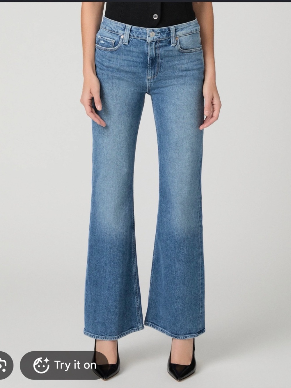 PAIGE Flare Jeans, Size 26, Medium Wash